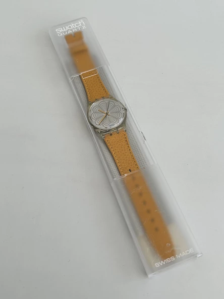 Swatch Daiquiri 35mm Deri Kordon 1992 Vintage Kol Saati (S-031) - Resim 2