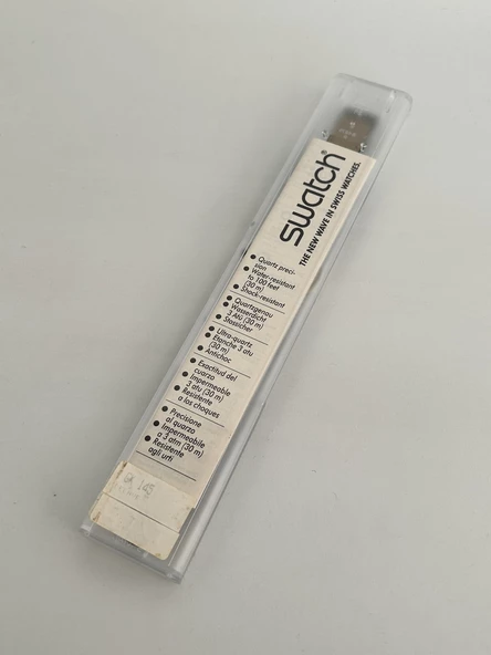 Swatch Delave 35mm Deri Kordon 1992 Vintage Kol Saati (S-028) - Resim 3