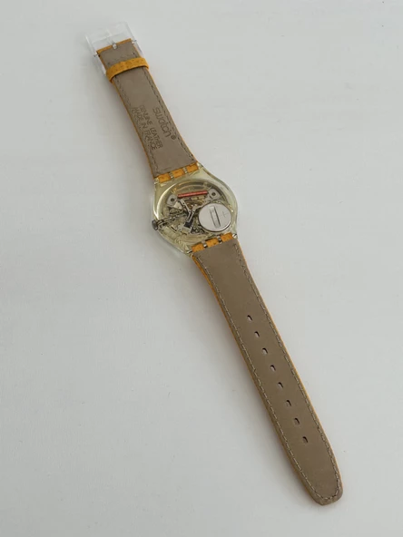 Swatch Daiquiri 35mm Deri Kordon 1992 Vintage Kol Saati (S-031) - Resim 7