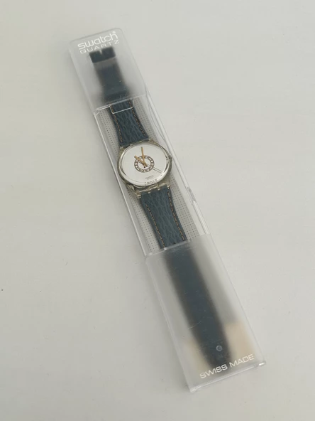 Swatch Delave 35mm Deri Kordon 1992 Vintage Kol Saati (S-028) - Resim 2