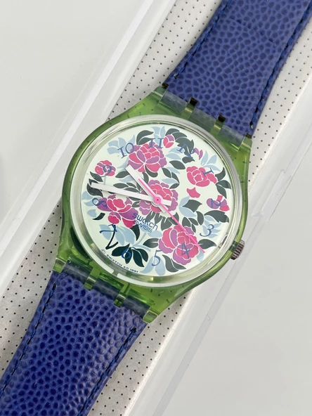 Swatch Mazzolino 35mm Deri Kordon 1992 Vintage Kol Saati (S-027) - Resim 4