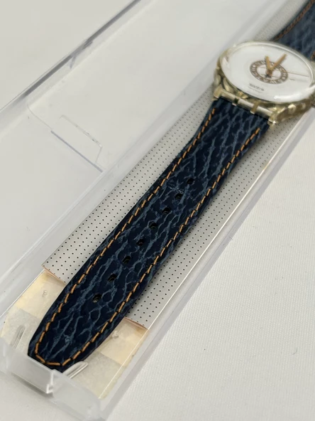 Swatch Delave 35mm Deri Kordon 1992 Vintage Kol Saati (S-029) - 6