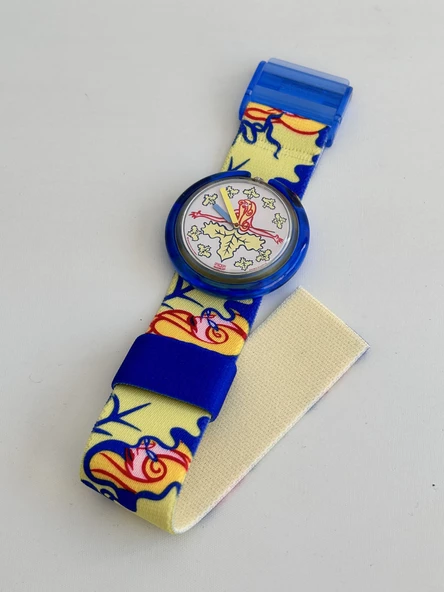 Swatch Pop Lady Octopus 46,5mm Lastik Kordon 1992 Vintage Kol Saati (S-035) - Resim 5