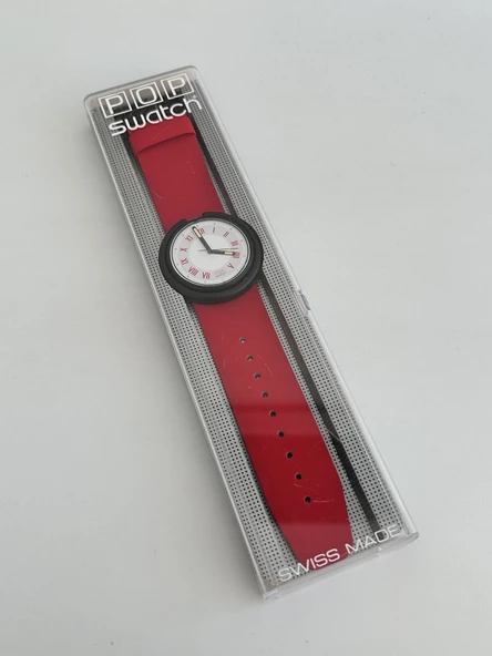 Swatch Pop Tibet 46,5mm Deri Kordon 1992 Vintage Kol Saati (S-032) - Resim 2