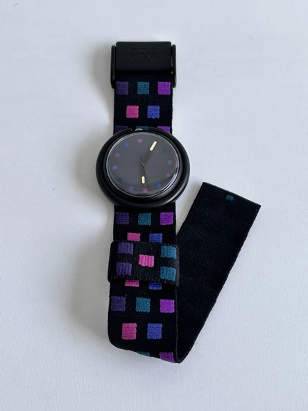 Swatch Pop 46,5mm Lastik Kordon 1992 Vintage Kol Saati (S-041) - Resim 5