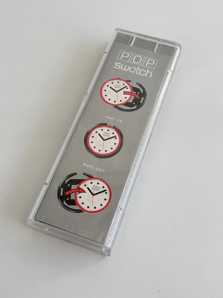 Swatch Pop Meeooow 46,5mm Lastik Kordon 1992 Vintage Kol Saati (S-038) - Resim 3