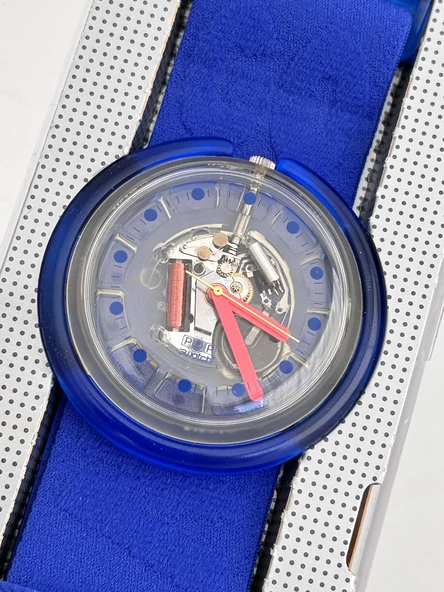 Swatch Pop Downhill 46,5mm Lastik Kordon 1992 Vintage Kol Saati (S-044) - 4
