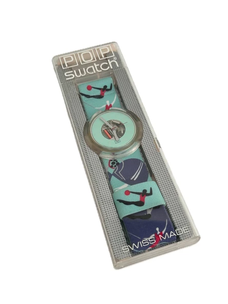 Swatch Pop Acrobat 46,5mm Lastik Kordon 1992 Vintage Kol Saati (S-051) ürün görseli