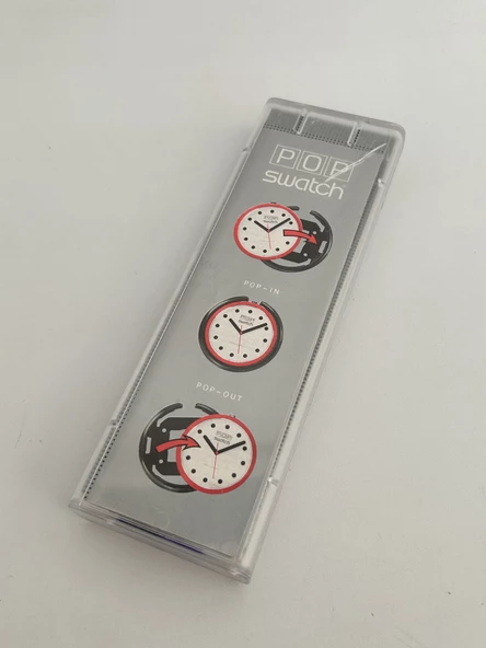 Swatch Pop Fitness Club 46,5mm Lastik Kordon 1992 Vintage Kol Saati (S-046) - 3