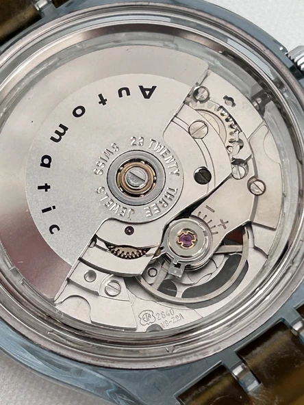 Swatch Automatic Blue Matic 38,5mm Silikon Kordon 1992 Vintage Kol Saati (S-055) - Resim 10