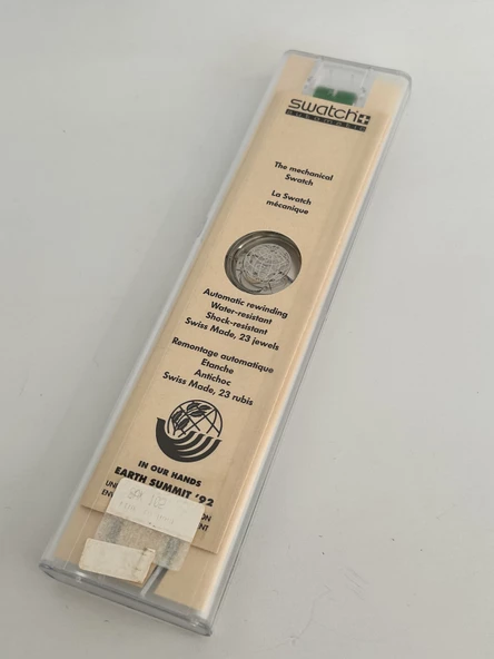 Swatch Automatic Earth 38,5mm Silikon Kordon 1992 Vintage Kol Saati (S-056) - Resim 3