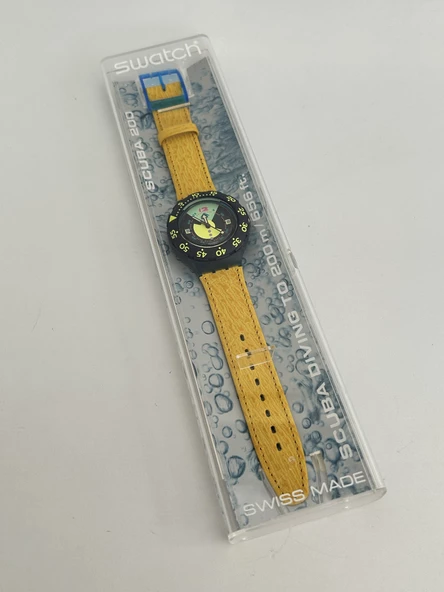 Swatch Scuba Divine 40mm Deri Kordon 1992 Vintage Kol Saati (S-054) - 2