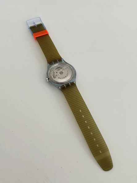 Swatch Automatic Blue Matic 38,5mm Silikon Kordon 1992 Vintage Kol Saati (S-055) - Resim 8