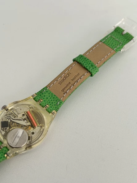 Swatch Piastrella 26mm Deri Kordon 1992 Vintage Kol Saati (S-058) - Resim 8