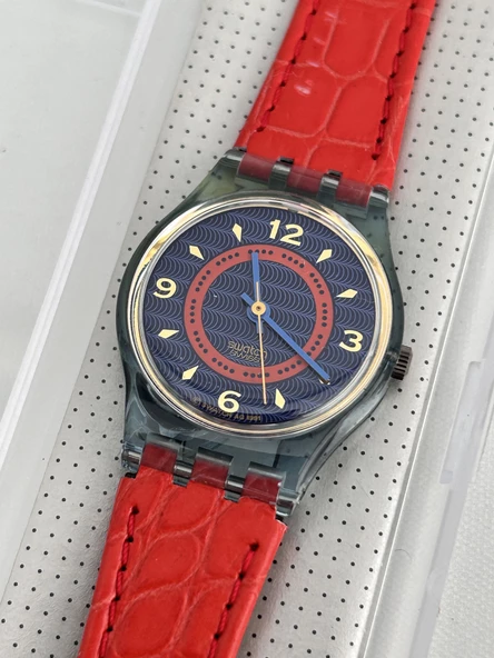 Swatch Gin Rosa 26mm Deri Kordon 1992 Vintage Kol Saati (S-060) - 4