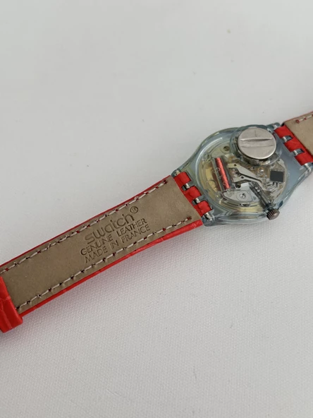Swatch Gin Rosa 26mm Deri Kordon 1992 Vintage Kol Saati (S-060) - 8