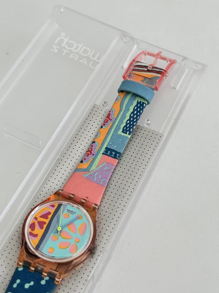 Swatch Essaouira 26mm Deri Kordon 1992 Vintage Kol Saati (S-065) - Resim 5