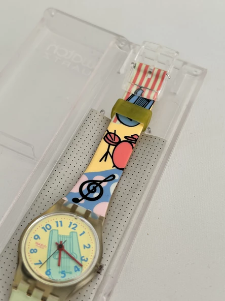 Swatch Piccolo 26mm Silikon Kordon 1992 Vintage Kol Saati (S-062) - 5