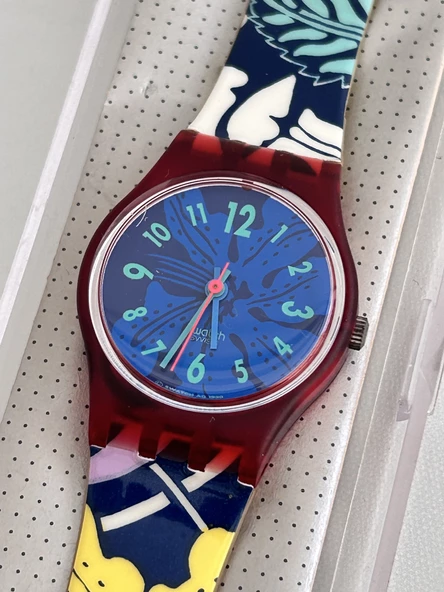 Swatch Exotica 26mm Silikon Kordon 1992 Vintage Kol Saati (S-064) - 4