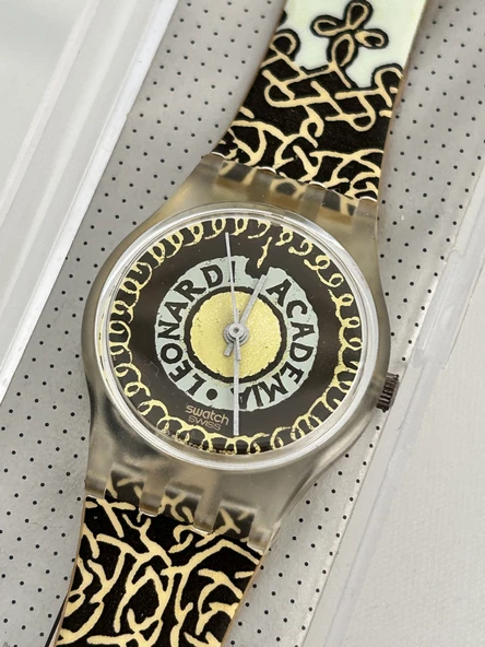Swatch Vinci's Twist 26mm Silikon Kordon 1992 Vintage Kol Saati (S-061) - Resim 4