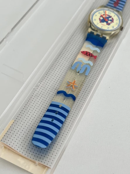 Swatch Red Cloud 26mm Silikon Kordon 1992 Vintage Kol Saati (S-066) - Resim 6