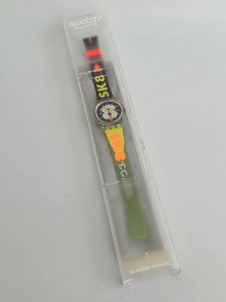 Swatch Snow Collage 26mm Silikon Kordon 1992 Vintage Kol Saati (S-069) - 2