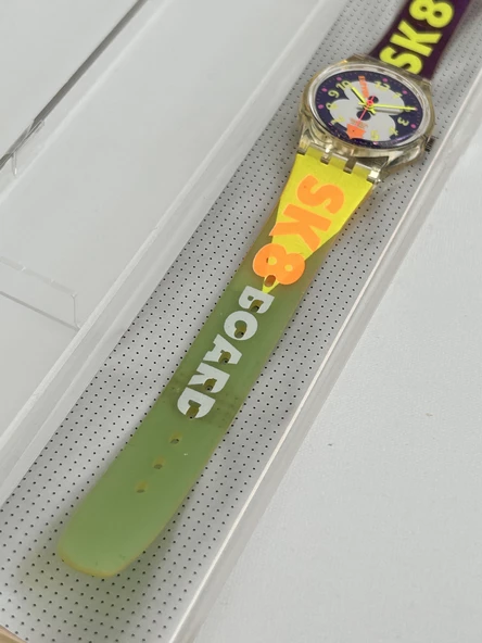Swatch Snow Collage 26mm Silikon Kordon 1992 Vintage Kol Saati (S-069) - 6