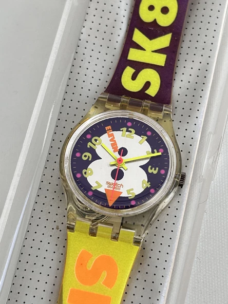 Swatch Snow Collage 26mm Silikon Kordon 1992 Vintage Kol Saati (S-069) - 4
