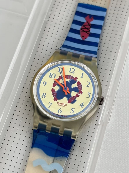 Swatch Red Cloud 26mm Silikon Kordon 1992 Vintage Kol Saati (S-066) - Resim 4