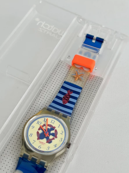 Swatch Red Cloud 26mm Silikon Kordon 1992 Vintage Kol Saati (S-066) - Resim 5