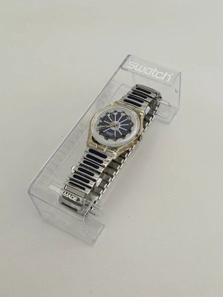 Swatch Blue Segment 35mm Çelik Kordon 1992 Vintage Kol Saati (S-073) - 4