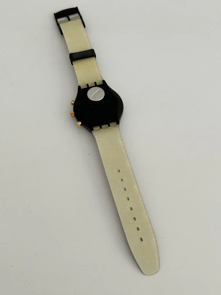 Swatch Chrono Award 40mm Silikon Kordon 1992 Vintage Kol Saati (S-075) - 7