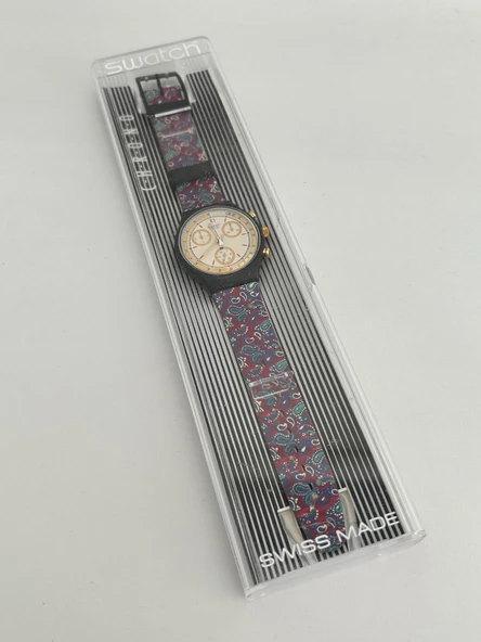 Swatch Chrono Award 40mm Silikon Kordon 1992 Vintage Kol Saati (S-075) - 2