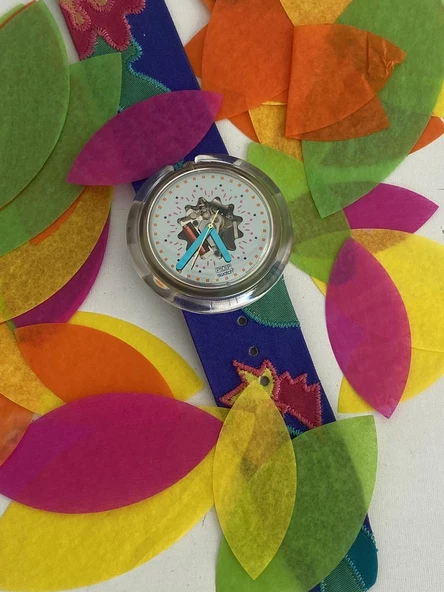 Swatch Pop Veruschka 46,5mm Deri Kordon 1992 Vintage Kol Saati