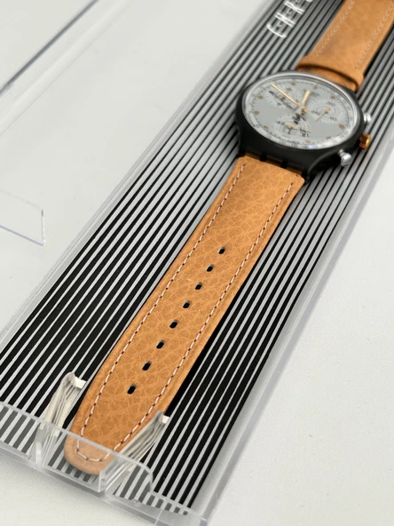 Swatch Chrono Sirio 40mm Deri Kordon 1992 Vintage Kol Saati (S-078) - 6