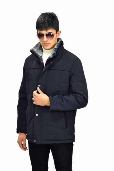 Erkek Spor Yaka Kürklü Mont  M3317 BGL-ST03236 - Resim 4