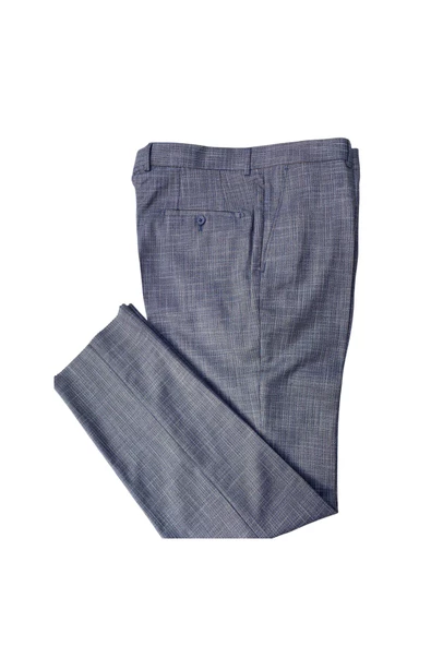 REGULAR KALIP DESENLİ POLİ VİSKON MEVSİMLİK KUMAŞ PANTOLON - 5