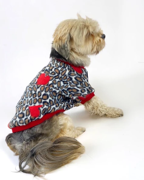 Animal Leo Print Sweat Red Sweat Köpek Kazağı Köpek Poları - 3