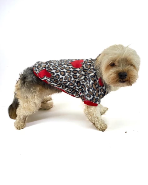 Animal Leo Print Sweat Red Sweat Köpek Kazağı Köpek Poları - 4