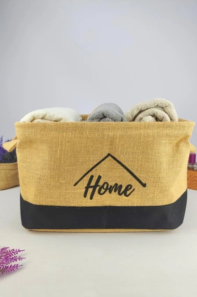 Digithome Hasır Çok Amaçlı Düzenleyici Organizer Mega Dikdörtgen Sepet Siyah - CLY-J1004 C1-1-121 - 2