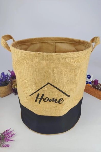 Digithome Hasır Çok Amaçlı Düzenleyici Organizer Mega Yuvarlak Sepet Siyah - CLY-J1012 C1-1-121 - 2