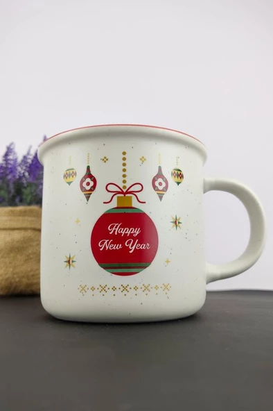 Digithome New Year Porselen Yılbaşı Kupası 360 Cc Desen 4 – THN10800 C1-1-18 - 3