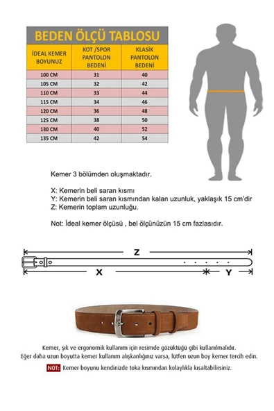 Walkenzo Smt-3368 Erkek Hakiki Deri Klasik Kumaş Kemeri - 4