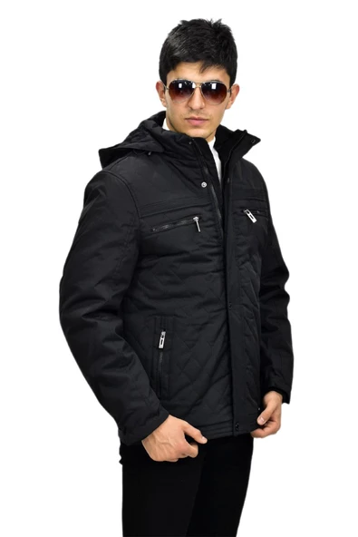 Erkek Spor Kapüşonlu Mont  M3303 BGL-ST03235 - Resim 8