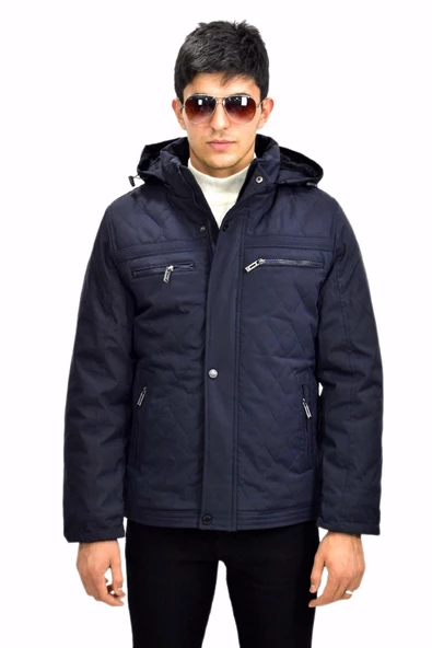 Erkek Spor Kapüşonlu Mont  M3303 BGL-ST03235 - Resim 9