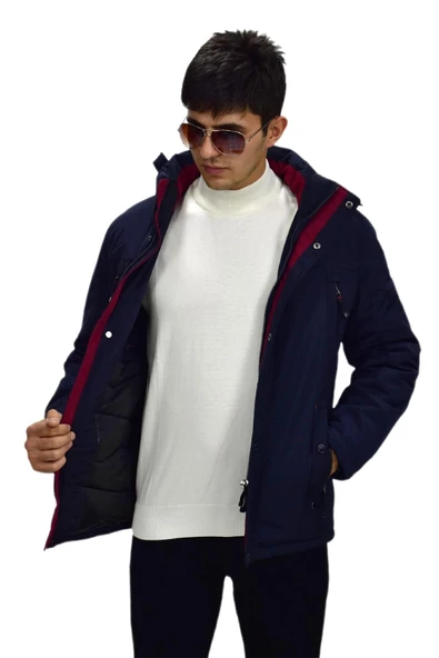 Erkek Spor Kapüşonlu Mont  M3306 BGL-ST03230 - Resim 12