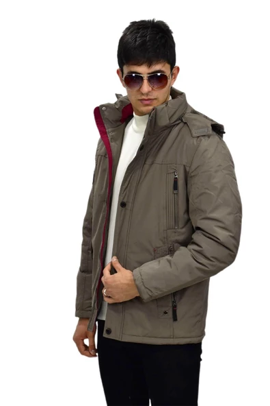 Erkek Spor Kapüşonlu Mont  M3306 BGL-ST03230 - Resim 9