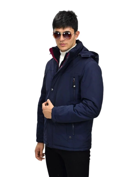 Erkek Spor Kapüşonlu Mont  M3306 BGL-ST03230 - Resim 4