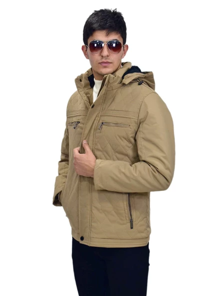 Erkek Spor Kapüşonlu Mont  M3303 BGL-ST03235 - Resim 7