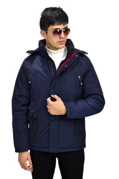 Erkek Spor Kapüşonlu Mont  M3306 BGL-ST03230 - Resim 8